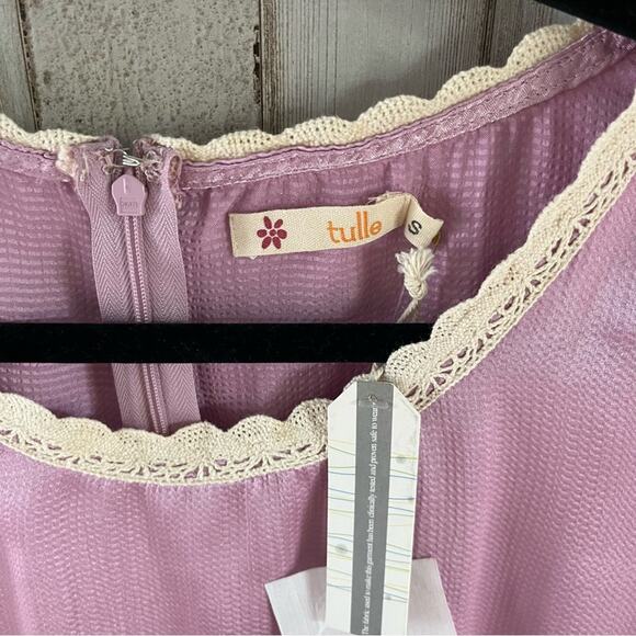 Nwt Anthropologie Tulle Los Angeles Pink Purple Satin Fit & Flare Dress - Picture 3 of 10